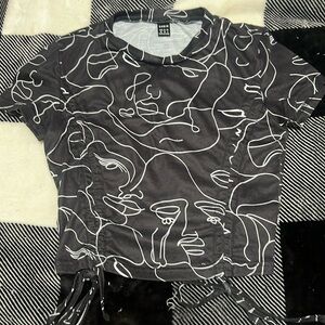 Shein Black and White Crop Top